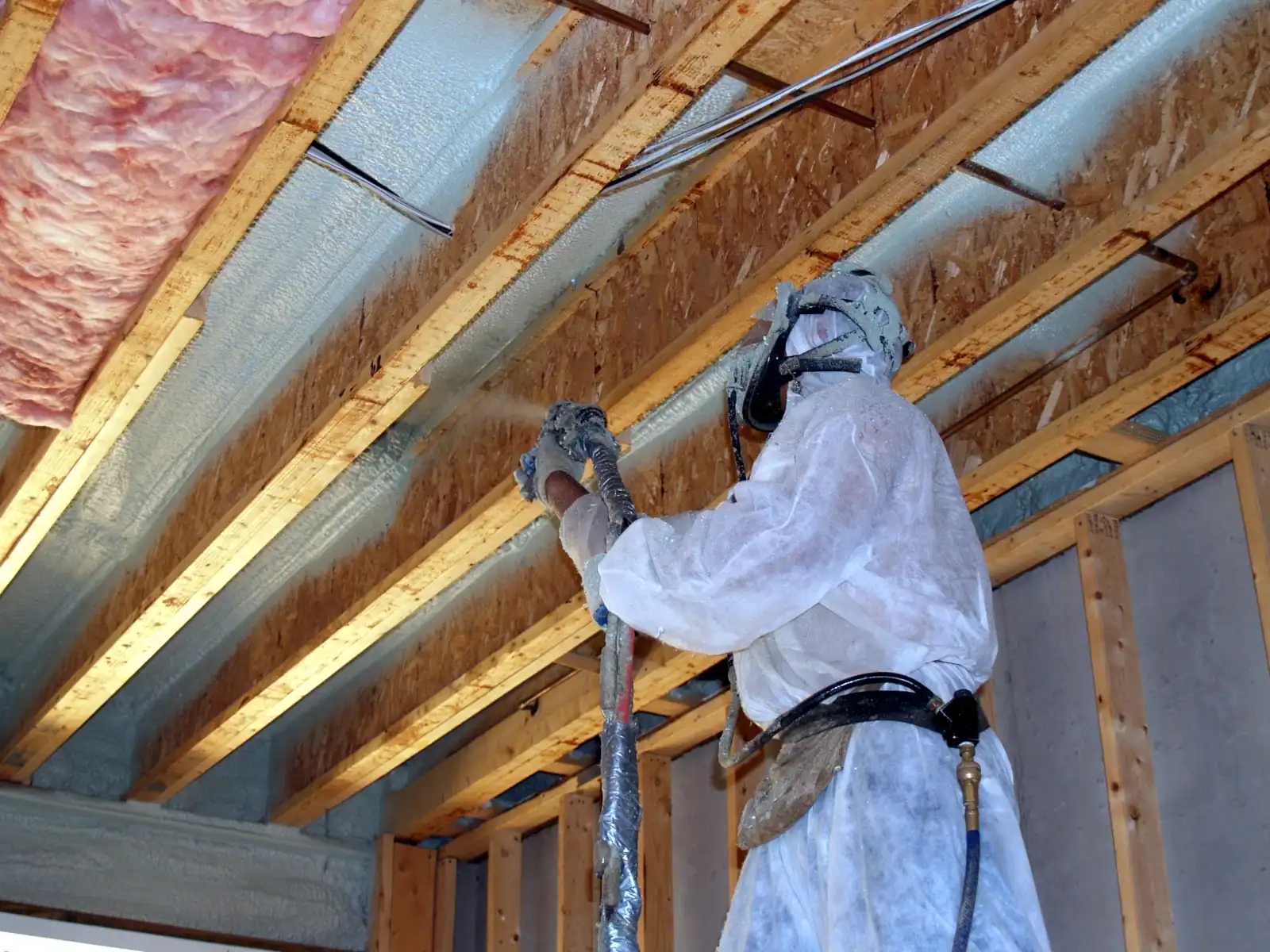 Spray Foam GL technician applying spray foam insulation in the Toronto GTA