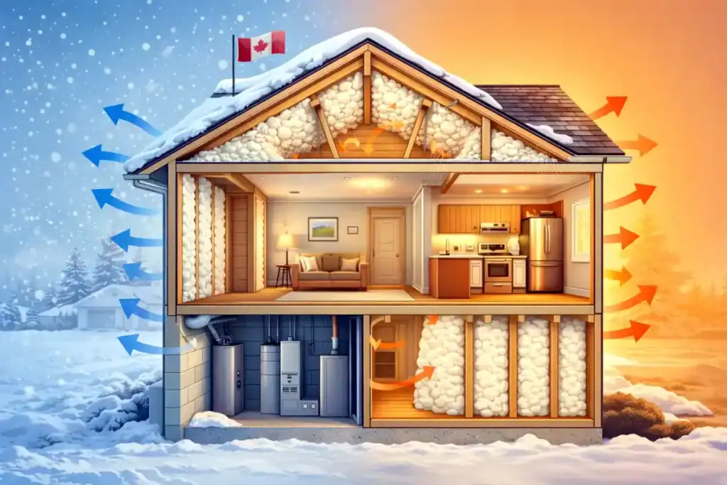 Insulated home: warmth amid snow