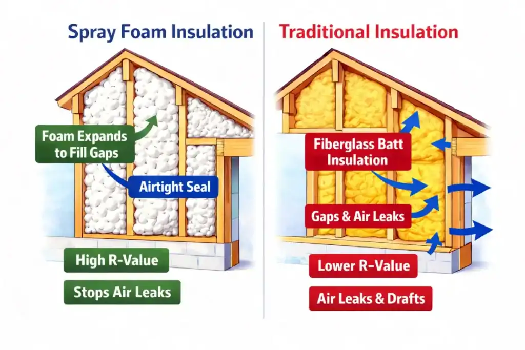 Spray foam vs traditional insulation comparison