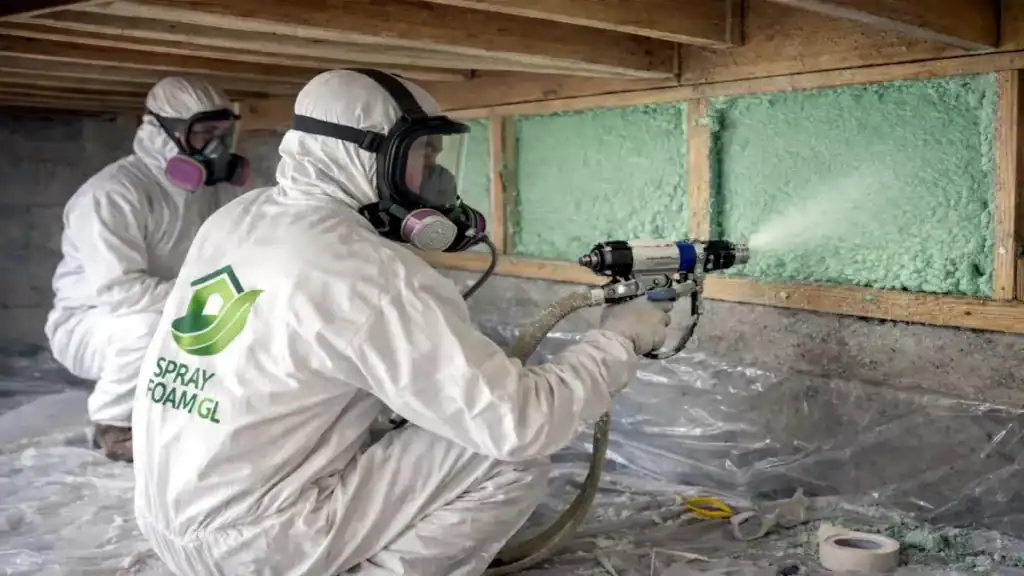 Spray foam insulation installed in an Ontario home