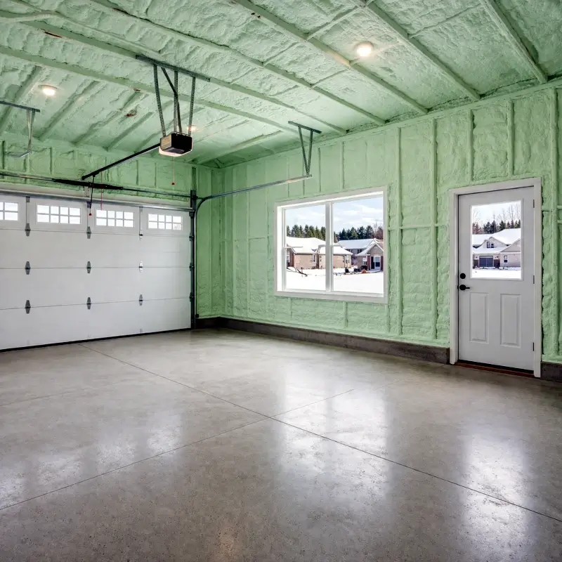 garage spray foam insulation finished project Canada